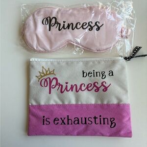 Princess Sleep Mask and Matching Cosmetic Bag Set